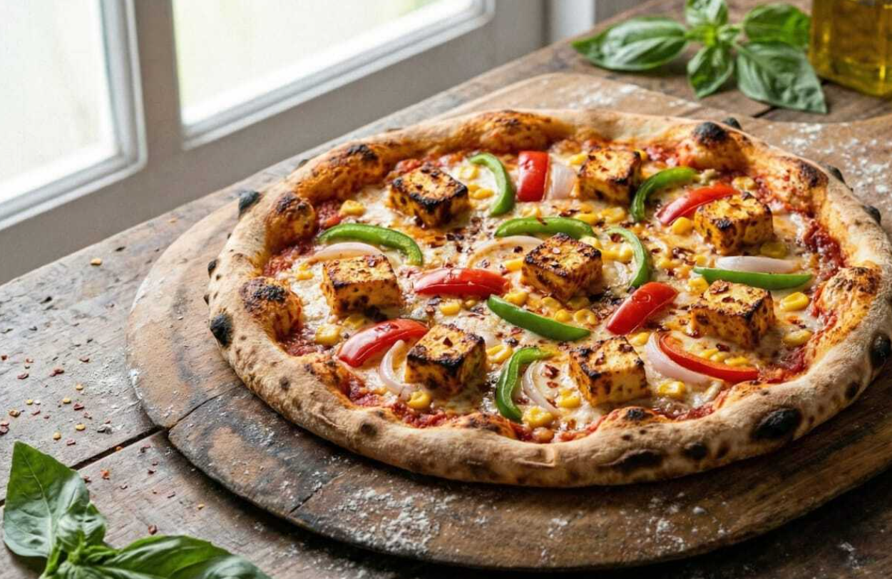 Fresh pizza in a pizzeria